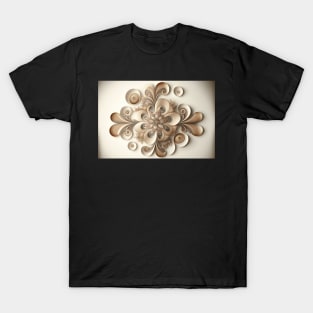 Abstract Neutral Flowers Floral Design Warm Beige Tones Art T-Shirt